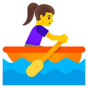 🚣‍♀️ Emoji Mujer Remando En Un Bote en Google 15.0.