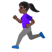 🏃🏿‍♀️ Emoji Mulher Correndo: Pele Escura na Google 15.0.