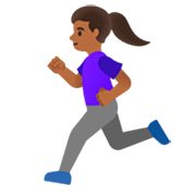 🏃🏾‍♀️ Emoji Mulher Correndo: Pele Morena Escura na Google 15.0.
