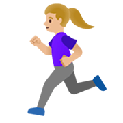 🏃🏼‍♀️ Emoji Mujer Corriendo: Tono De Piel Claro Medio en Google 15.0.