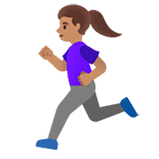 🏃🏽‍♀️ Emoji Mujer Corriendo: Tono De Piel Medio en Google 15.0.