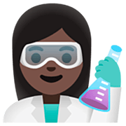 👩🏿‍🔬 Emoji Cientista Mulher: Pele Escura na Google 15.0.