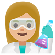 Emoji 👩🏼‍🔬 Scienziata: Carnagione Abbastanza Chiara su Google 15.0.