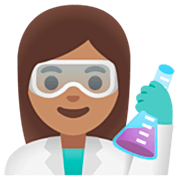 👩🏽‍🔬 Emoji Cientista Mulher: Pele Morena na Google 15.0.