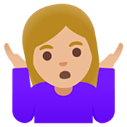 🤷🏼‍♀️ Emoji Mujer Encogida De Hombros: Tono De Piel Claro Medio en Google 15.0.