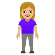 Emoji 🧍🏼‍♀️ Donna In Piedi: Carnagione Abbastanza Chiara su Google 15.0.
