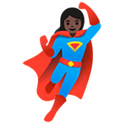 Emoji 🦸🏿‍♀️ Supereroina: Carnagione Scura su Google 15.0.