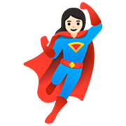 🦸🏻‍♀️ Emoji Super-heroína: Pele Clara na Google 15.0.