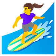 Emoji 🏄‍♀️ Surfista Donna su Google 15.0.