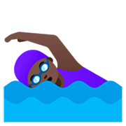 🏊🏿‍♀️ Emoji Mujer Nadando: Tono De Piel Oscuro en Google 15.0.