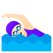 🏊🏻‍♀️ Emoji Mulher Nadando: Pele Clara na Google 15.0.