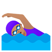 🏊🏽‍♀️ Emoji Mujer Nadando: Tono De Piel Medio en Google 15.0.