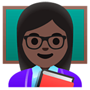 👩🏿‍🏫 Emoji Profesora: Tono De Piel Oscuro en Google 15.0.