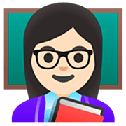 Emoji 👩🏻‍🏫 Professoressa: Carnagione Chiara su Google 15.0.