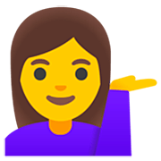 Emoji 💁‍♀️ Donna Con Suggerimento su Google 15.0.