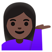 Emoji 💁🏿‍♀️ Donna Con Suggerimento: Carnagione Scura su Google 15.0.