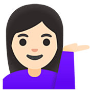 💁🏻‍♀️ Emoji Mulher Com A Palma Virada Para Cima: Pele Clara na Google 15.0.