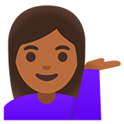 💁🏾‍♀️ Emoji Empleada De Mostrador De Información: Tono De Piel Oscuro Medio en Google 15.0.
