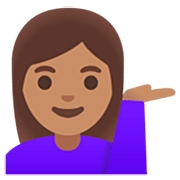 💁🏽‍♀️ Emoji Empleada De Mostrador De Información: Tono De Piel Medio en Google 15.0.
