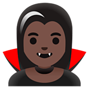 Émoji 🧛🏿‍♀️ Vampire Femme : Peau Foncée sur Google 15.0.