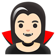 🧛🏻‍♀️ Emoji Mulher Vampira: Pele Clara na Google 15.0.