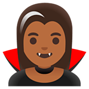 🧛🏾‍♀️ Emoji weiblicher Vampir: mitteldunkle Hautfarbe Google 15.0.