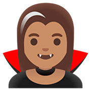Émoji 🧛🏽‍♀️ Vampire Femme : Peau Légèrement Mate sur Google 15.0.
