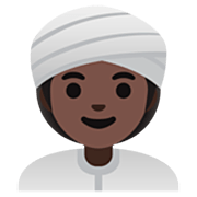 👳🏿‍♀️ Emoji Mulher Com Turbante: Pele Escura na Google 15.0.