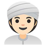 👳🏻‍♀️ Emoji Mulher Com Turbante: Pele Clara na Google 15.0.