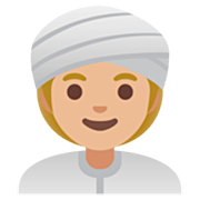 👳🏼‍♀️ Emoji Mujer Con Turbante: Tono De Piel Claro Medio en Google 15.0.
