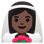 👰🏿‍♀️ Emoji Mujer Con Velo: Tono De Piel Oscuro en Google 15.0.