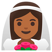 👰🏾‍♀️ Emoji Mujer Con Velo: Tono De Piel Oscuro Medio en Google 15.0.