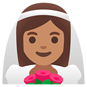 Emoji 👰🏽‍♀️ Donna con il velo: Carnagione Olivastra su Google 15.0.
