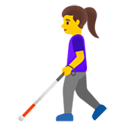 Emoji 👩‍🦯 Donna Con Bastone Bianco Di Orientamento su Google 15.0.