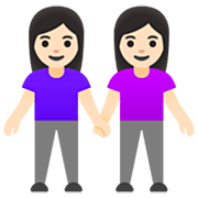 Deux Femmes Se Tenant La Main : Peau Claire Google 15.0.