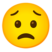 😟 Emoji Rosto Preocupado na Google 15.0.