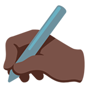 ✍🏿 Emoji schreibende Hand: dunkle Hautfarbe Google 15.0.