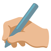 ✍🏼 Emoji Mano Escribiendo: Tono De Piel Claro Medio en Google 15.0.