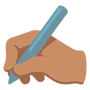 schreibende Hand: mittlere Hautfarbe Google 15.0.