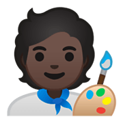 Émoji 🧑🏿‍🎨 Artiste : Peau Foncée sur Google Android 10.0 March 2020 Feature Drop.