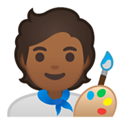 Emoji 🧑🏾‍🎨 Artista: Carnagione Abbastanza Scura su Google Android 10.0 March 2020 Feature Drop.