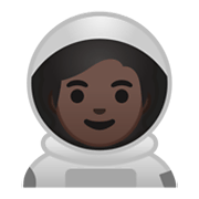 🧑🏿‍🚀 Emoji Astronaut(in): dunkle Hautfarbe Google Android 10.0 March 2020 Feature Drop.