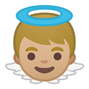 Emoji 👼🏼 Angioletto: Carnagione Abbastanza Chiara su Google Android 10.0 March 2020 Feature Drop.
