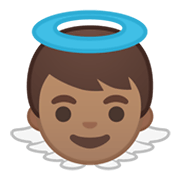 👼🏽 Emoji Bebé ángel: Tono De Piel Medio en Google Android 10.0 March 2020 Feature Drop.