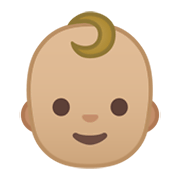 👶🏼 Emoji Baby: mittelhelle Hautfarbe Google Android 10.0 March 2020 Feature Drop.