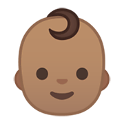 👶🏽 Emoji Baby: mittlere Hautfarbe Google Android 10.0 March 2020 Feature Drop.