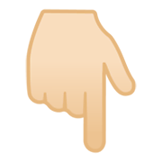 👇🏻 Emoji nach unten weisender Zeigefinger: helle Hautfarbe Google Android 10.0 March 2020 Feature Drop.