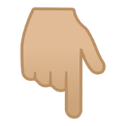 👇🏼 Emoji nach unten weisender Zeigefinger: mittelhelle Hautfarbe Google Android 10.0 March 2020 Feature Drop.