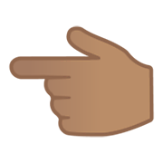 👈🏽 Emoji Dorso Da Mão Com Dedo Indicador Apontando Para A Esquerda: Pele Morena na Google Android 10.0 March 2020 Feature Drop.