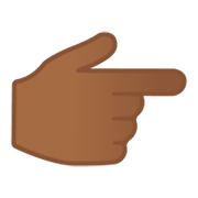👉🏾 Emoji Dorso Da Mão Com Dedo Indicador Apontando Para A Direita: Pele Morena Escura na Google Android 10.0 March 2020 Feature Drop.